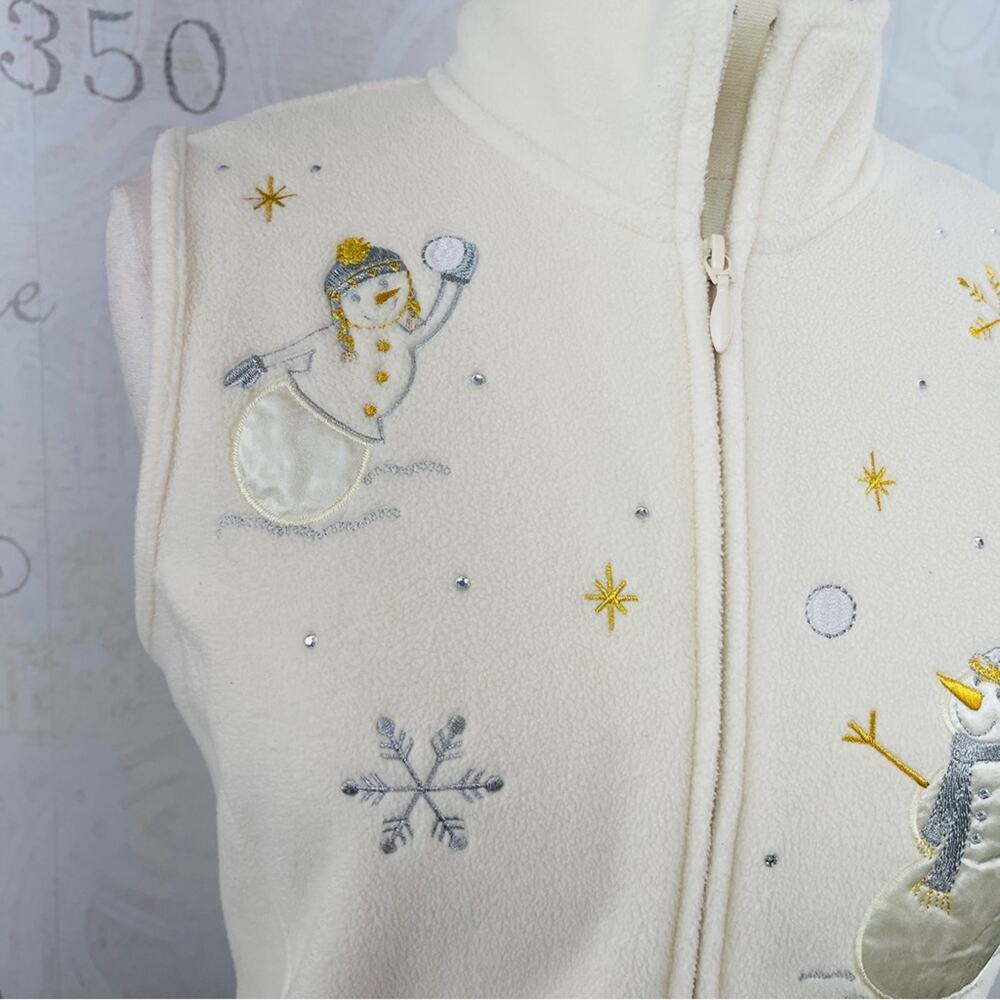 Basic Editions Ivory Winter Snowman Snowflakes Em… - image 3